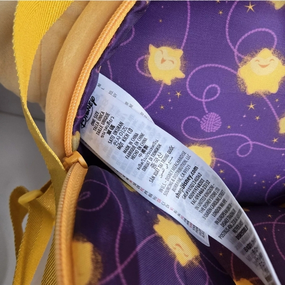 Disney Wish Star Kids Plush Mini Backpack Bag Yellow Disney Store 12" 2023 - Picture 4 of 4